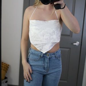 Try Again Scarf Top White Beginning Boutique